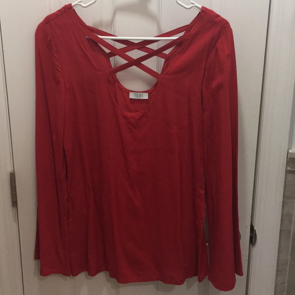 Tobi red long sleeve shirt